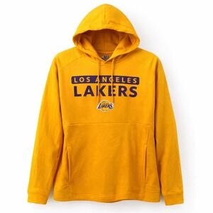Los Angeles Lakers NBA Yellow Hoodie Pullover Men's Athletic Sweatshirt Size L
